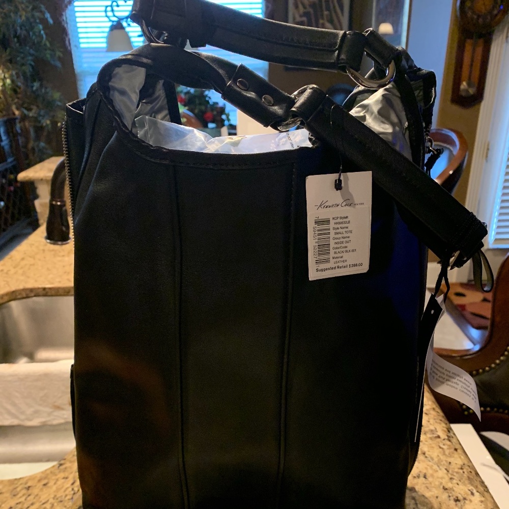 Kenneth Cole Black Leather Tote